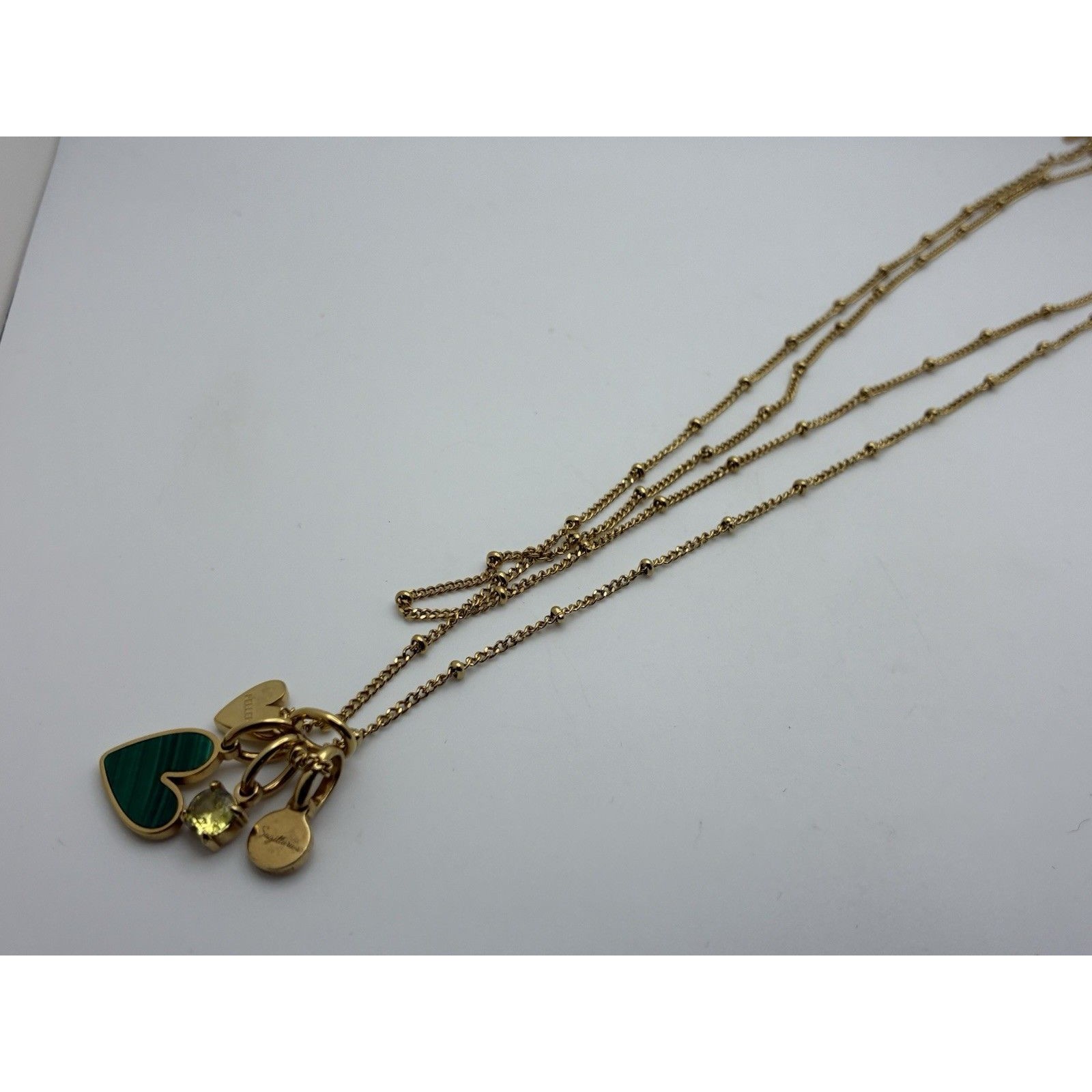 Rellery 925 Gold Vermeil Malachite Heart Sagittarius Birthstone Charm Necklace — image 6 of 8